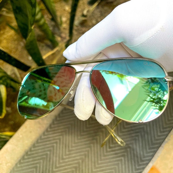 Quay Australia Mirrored Teal Aviator Sunglasses - Picture 3 of 7